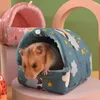 Katbedden top schattig huisdier slaapbed dier bedrukte kleine hamster house chinchilla muizen kooi benodigdheden 2023