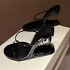 Sandales d'été à talons ajourés pour femmes, chaussures hautes à bout rond, ouvertes, pantoufles de fête en boîte de nuit, Design de mode, 230225