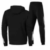 Survêtements pour hommes Survêtement pour hommes Deux pièces Ensemble rayé Veste à glissière Pantalon Mode Casual Outdoor Male Sportswear Costume Plus Taille Hommes Vêtements Z0224