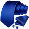 Neckband Royal Blue Solid Herr Silk Brosche Handkuft Set Formal Business Wedding Slitte Men Neckwear Accessories Dibangu