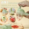 Fruit Vegetable Tools 4 In1 Multifunctional Electric Cutter Slicer Garlic Mud Masher Chopper Cutting Pressing Mixer Food Slice 230224