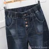 Jeans da donna Jeans di grandi dimensioni donna pantaloni harem larghi pantaloni sorella 5XL 4XL vita alta bottoni frontali pantaloni alla moda jeans per donna 230225