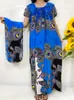 Ethnische Kleidung Abayas für Frauen Dubai Kurzarm Robe Femme Musulmane Afrikanischer Islam Kaftan Marocain Langes Kleid Bedrucktes Blumenmuster mit Schal 230224