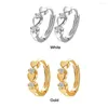 Hoop Earrings 1pair Women Fashion Jewelry Cartilage Elegant Birthday Classic Daily Gifts Rhinestones Heart Shaped Huggie Casual
