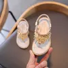 Sandals 2021 Summer Summer Flip Flip Flops Luxury Brand Rhinestone Infant Sandals Baby Kid Princess Sandal Slippers Roman Shoe Z0225