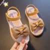 Sandals Girl Shoes Butterflyknot nonslip Soft Kids Toddler Baby Shoes Summer Korean Children Girls Princess Open Toe Beach Sandals Z0225