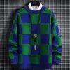 T-shirt da uomo Autunno Inverno Stile coreano Uomo Pullover Maglioni Maglione di cashmere caldo spesso di alta qualità Uomo Plaid di lusso Pull Homme 230225