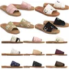 2023 slippers designer women woody mules flat sandals slides sliders canvas white black pink womens fashion outdoor beach sandal slipper