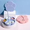 Miski dla dzieci silikonowe talerze obiadowe z pokrywkami i słomkami okrągły krawędź solidny, zabawny sposób na cieszenie się bez bałaganu