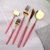 Dinnerware Sets 24Pcs30pcs Wedding Supplies Kitchen Dinnerware Tableware Spoon Fork Knife Set Washing Utensils Cutlery Lunch Of Dishes Complete 230224