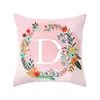 Kudde Big Throw Pillows For Couch Pink 26 English Letter Peach Skin H Case Soffa Cover Home Decoration 45