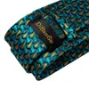 Neck Ties Men Tie Teal Green Paisley Striped Novelty Design Silk Wedding Tie for Men Handky cufflink Gift Tie Set DiBanGu Party Business