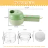Fruit Vegetable Tools Vegetable Cutter Set 4 In 1 Handheld Electric Durable Chili Vegetable Crusher Kitchen Tool USB Charging Ginger Masher Machine 230224