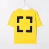 Off White T-shirt Kids T-shirts of White Boys Oregelbundna Arrow Girls Summer Short Sleeve Tshirts Letter Printed Finger Loose Kid Toddlers Youth Tees Topsxopd 2348