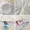 Thong Swimsuit Sexy Bikini 2022 Long Sleeve Floral Print Bathing Suit Women Biquini Tankini Set Two-Piece Suits Swimwear Female s