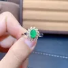 Cluster Ringe KJJEAXCMY Edlen Schmuck 925 Sterling Silber Eingelegte Natürliche Smaragd Ring Weibliche Trendy Unterstützung Test Verkauf
