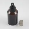 Storage Bottles Wholesale 125ml Amber Glass Lotion Conrainer With Black Pump Bottle For Liquid In China
