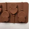 3D Doppio Cuore Lecca-lecca Cioccolato Biscotti in silicone Stampo Dessert Strumento per decorare torte fai da te Stampo per gelatina Strumenti per la cottura della cucina di casa SN5147