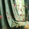 Занавес высокий кладка роскошные зеленые вышитые цветочные бархатные шторы для гостиной спальни