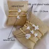 Pulseras de encanto Kkbead Shell Heart Cross Cross Not Fade Gold Plate Joya con cuentas Regalo Pearl Pulseras Accesorios Femme