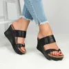 Sandals Women Sandals 2020 New Wedges Shoes Women Summer Sandals Wedge Heels Flip Flops Chaussures Femme Plus Size High Heels Sandals Z0224