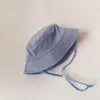 Wide Brim Hats LDSLYJR 2021 Cotton Solid Color Bucket Hat Fisherman Hat outdoor travel hat Sun Cap Hats for Children boy and girl 03 G230224