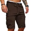 Men's Shorts FOJAGANTO Men Summer Shorts Casual Fashion Drawstring Sports Shorts Solid Color Fitness Running Five-Point Shorts Men 230225