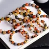 Strand Wholesale Golden Silk Natural Stone Bracelets Carved Lotus Beads Lucky For Lovers Fashion Jewelry