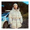 Trenchs Femme Hiver Pour Femme Parkas À Capuche Doudoune Vestes Blanc Canard Chaud Épaississement Ultra Léger Manteau De Longueur Moyenne