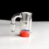 Derniers bangs en verre conduites d'eau narguilé Oil Dab Rig catcher avec couvercle en silicone coloré droit 14mm Male Ash collecteur de fumée pour accessoire fumeur Outil