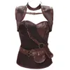 Bustiers korsetten plus maat 6xl taille trainer vest corset bruin grijs gotisch vintage steampunk corselet underbust korsefor vrouwen w589261