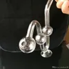 accesorios de bongs de vidrio de la olla base en forma de serpiente, fumar pipa de agua de vidrio