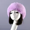 Beanies Beanie/Kafatası Kapakları Kış Sivil Kürk Kafa Bandı Kadınlar Sıcak Kabarık Peluş Peluş Bombacı Rus Leopard Earmuff Açık Kayak Karlar için