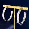 New Fashion Hoop örhängen Damdiameter 3,8 cm Stor cirkel Enkelt örhänge för kvinna hög kvalitet