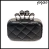 Evening Bags Skull ring woman evening bag vintage plaid clutch Ladies messenger s Mini black Luxury party Clutches purse 230225