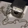 Bling Diamond Designer Custodie per telefoni auricolari Custodie per stilisti per Airpods Pro 4 3 2 1 Custodie per auricolari di marca Catene d'argento Copri auricolari