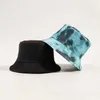 Chapeaux à large bord New Tie-dyed Graffiti Seau Chapeau pour femmes Deux côtés extérieur pliable Bob Pêcheur Chapeaux 2021 Unisexe Panama Sun Cap M055 G230224