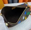 Vrouwen Designer Tas Dots Print Totes Luxe Crossbody Schoudertassen Rainbow Side Trunk Messenger Bag Handtassen Real Leather Canvas Lady Purse M81979 topkwaliteit