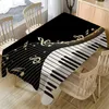 Tabela de pano de piano Música Padrão retangular Tocada de mesa para jantar Decoração caseira Linho anti-mancha