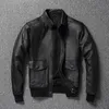 Men's Jackets YR.Classic air force A2 style genuine leather coat.men bomber cowhide jacket leather super sales 230225