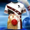 Men's T-Shirts Kaus Bowling Baru 2022 Kaus Pria Atasan Olahraga Jersey Lengan Pendek Kasual Leher-o Musim Panas Uniseks Pakaian Pria Fashion Ukuran Besar0225V23