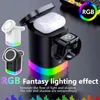 F￤llande 3 i 1 tr￥dl￶s laddare f￶r Apple Watch iPhone 14 13 Pro 12 AirPods 3 Pro RGB Light Magnetic Fast Charging Station med LAMP