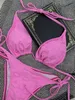 2023 Designer de mode d'été Maillots de bain pour femmes Maillots de bain maillot de bain haut de gamme confortable sexy bikini incrusté de diamants pour femmes Luxe G Alphabet Diamant Noir rose