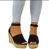Sandalet kadın sandalet ayakkabıları yaz dilimleri pompalar yüksek topuklu platform gözetleme parmağı toka kayışı moda nefes alabilen gladyatör artı boyut 3443 z0224