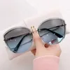 Sunglasses High Quality women's Oval Rimless Sunglasses Lady Metal Cay Eye Shades for Women Driving Glasses Sonnenbrille zonnebril dames G230223