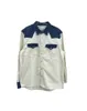 Women's Jackets autumn new personality blue and white color contrast casual loose denim shirt for men and women