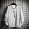 Men's Hoodies Crewneck Sweatshirt Men 2023 Oversized Streetwear Pullovers Hip Hop Solid Autumn Winter Male Tracksuit Sudaderas