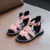 Sandalet yeni örgü yüksek topuklu çocuklar sıradan ayakkabılar lüks moda marka sandal kız ayakkabı boya deri çocuk ayakkabı tasarımcısı çocuk sandal z0225