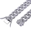 Armband Mens Hip Hop Bling Iced Out Chains med smycken koppar Micro-insatser White Diamond Miami Cuban Link