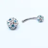 Quality Stainless steel crystal ball belly ring Sexy Navel Bell Button Rings Piercing Navel Piercing Jewelry women body jewelry will and sandy